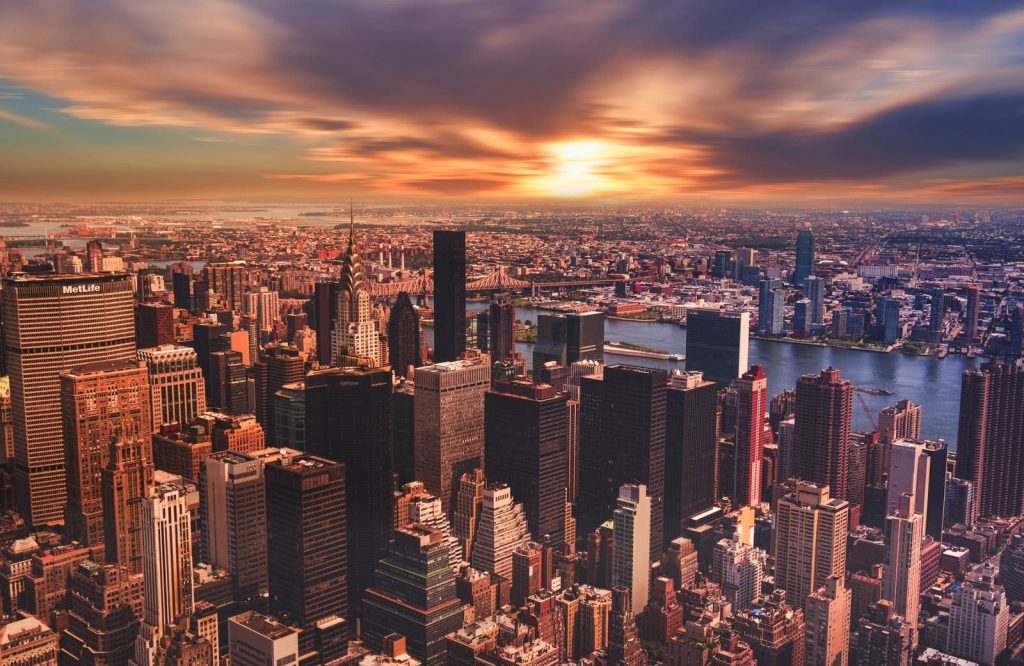 New York City Sunset skyline