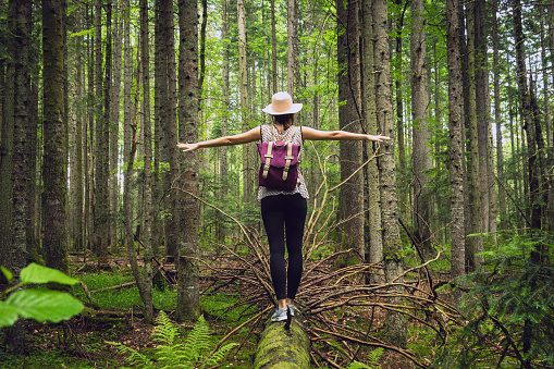 Hiking on a Trail